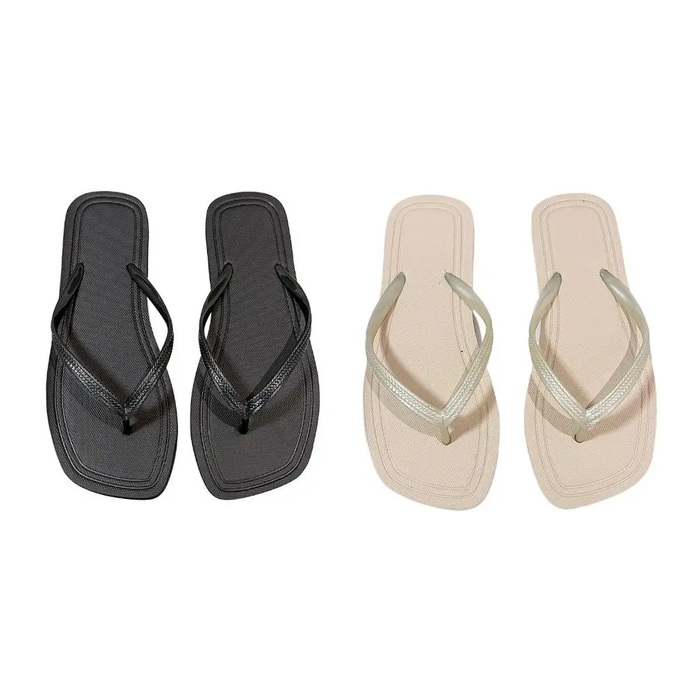 INS Нескользящие пляжные шлепанцы на мягкой подошве, однотонные модные женские тапочки, домашняя обувь в полоску, летние сандалии на плоской подошве для девочек