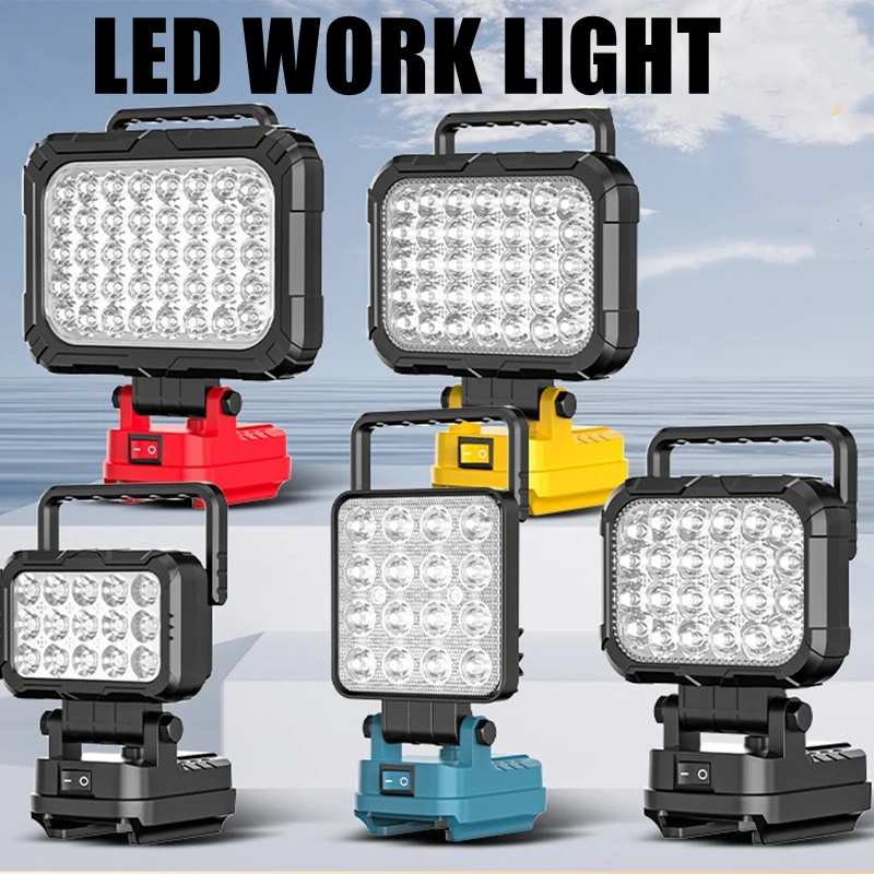 

Для Dewalt Makita Milwaukee 3/4/5/8 дюймов рабочий свет 18 В литиевая батарея беспроводные светодиодные фонари совместимый портативный уличный фонарик