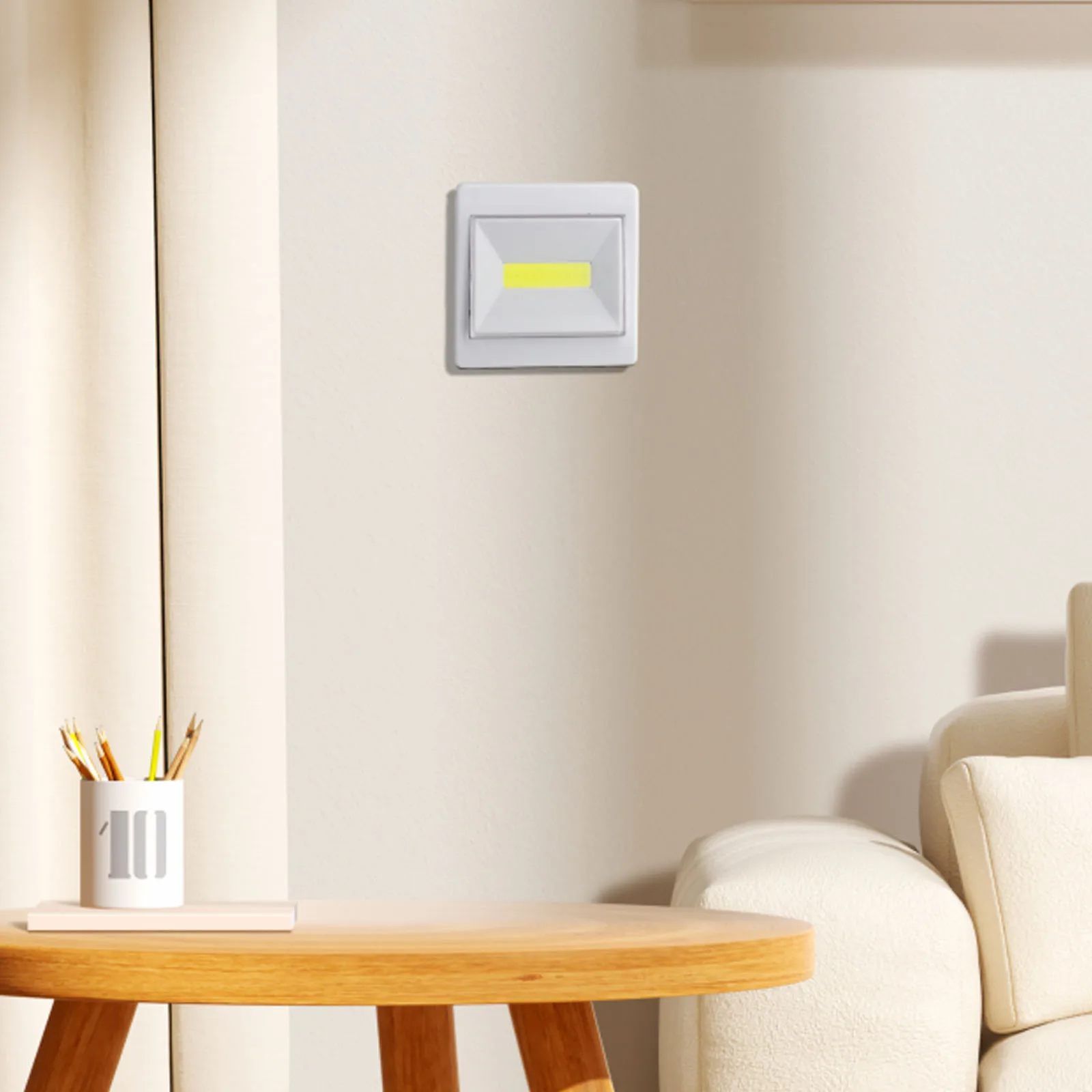 Convenient COB LED Wall Night Lights Battery Operated Cordless Low Voltage Easy Install Perfect for Home and Auto