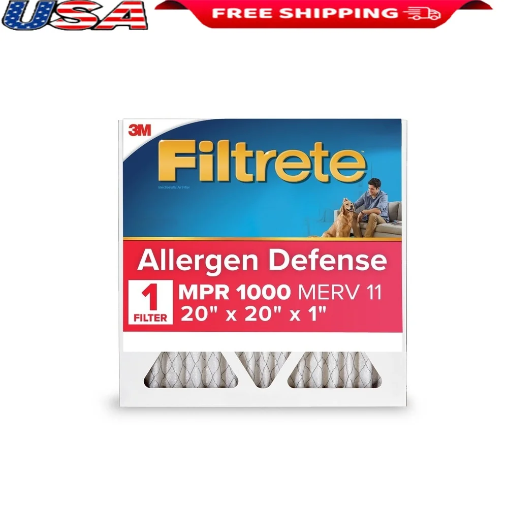20 x 20 x 1 HVAC-Luftfilter MPR 1000 MERV 11 Allergenverteidigung, plissierter elektrostatischer Ofen, Wechselstromsystem, Wohngebrauch