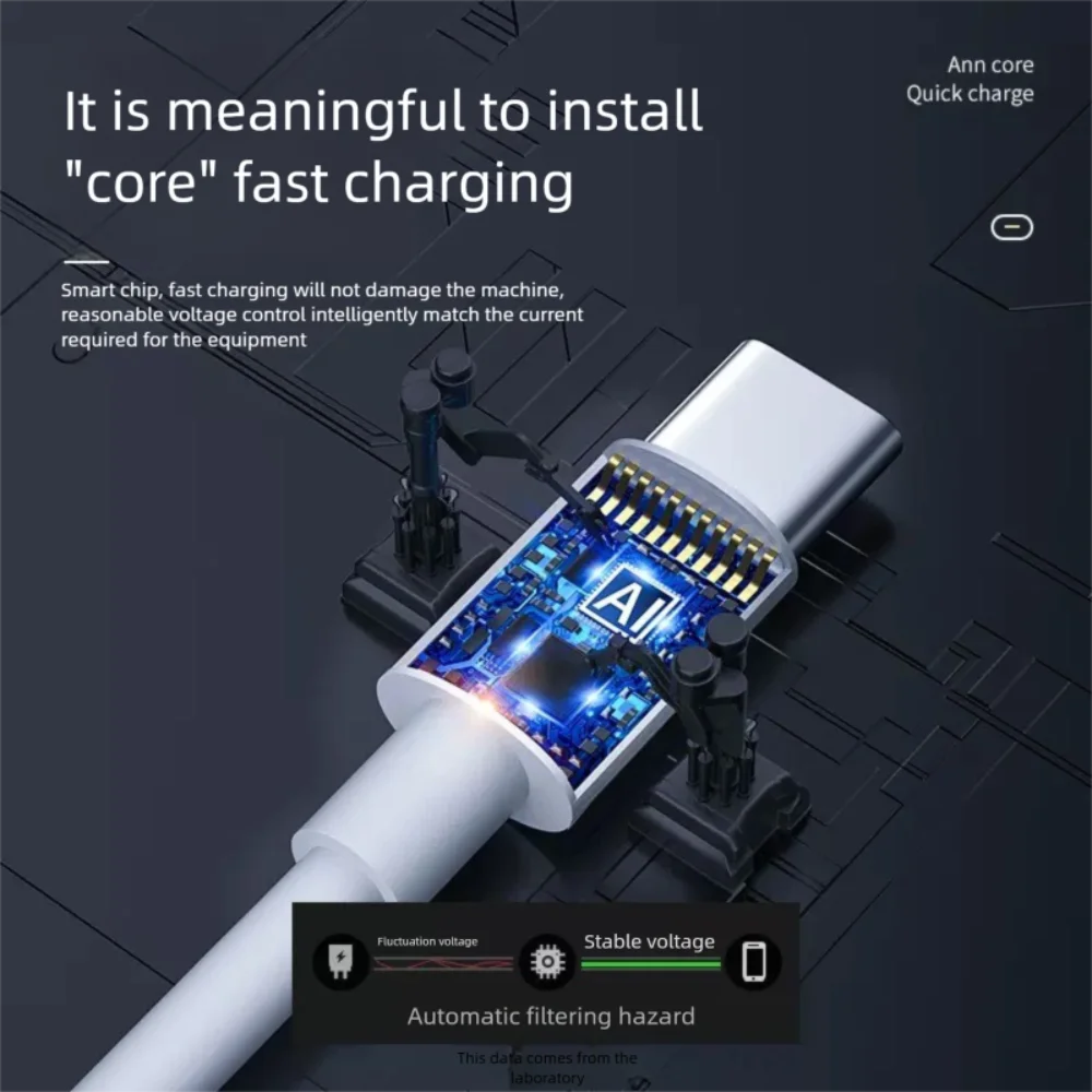 PD Dual USB Type C To USB C Cable 100W 5A 1/2M Charger Wire Cord High-Speed Fast Charging for Macbook/Samsung