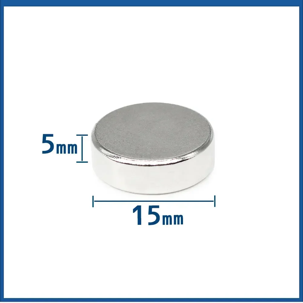 5/10/20PCS 15x5mm Round Powerful Strong Magnetic Magnets 15mm X 5mm Permanent Neodymium Magnet Disc Search Magnet