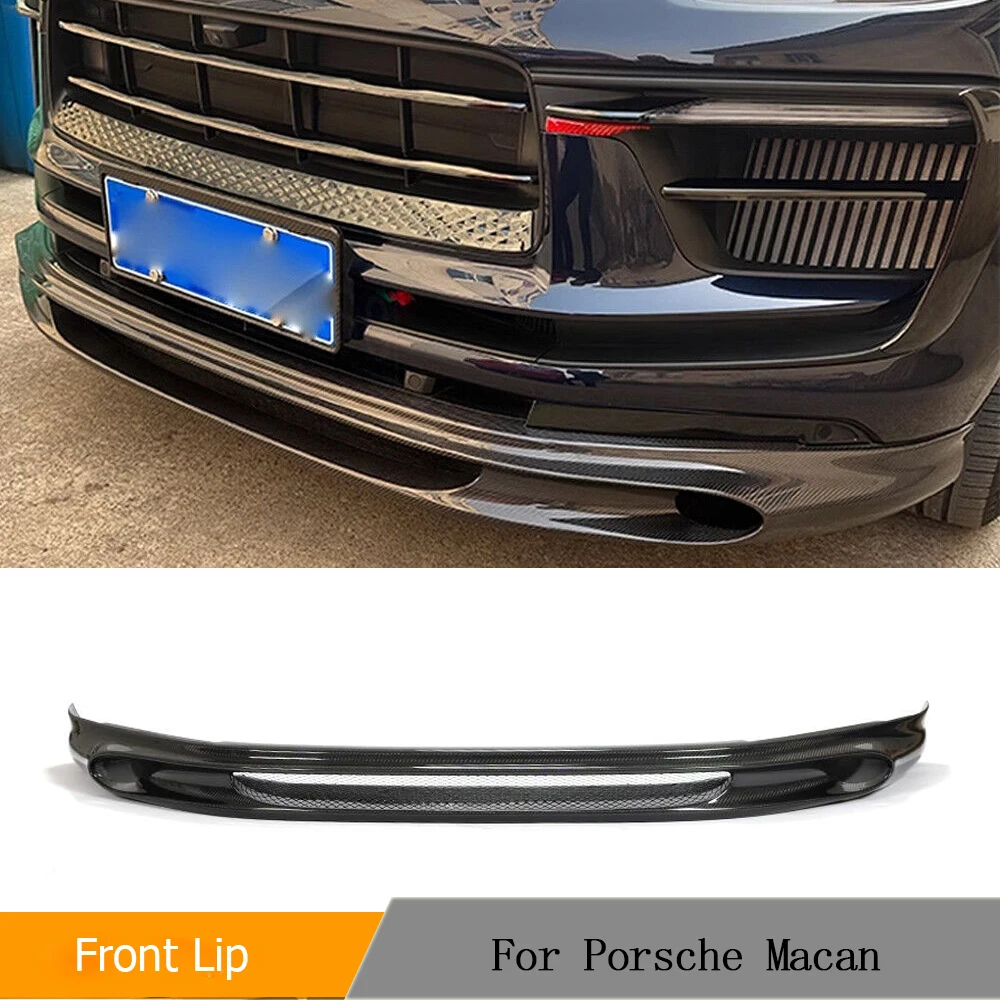 Car Front Bumper Body Kits Lip Spoiler for Porsche Macan 2022 2023 Macan GTS S Base T Car Front Diffuser Lip Real Carbon Fiber