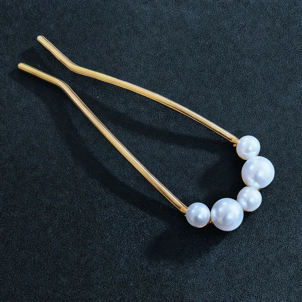 Elegant Women Bowknot Hairpins Metal U Shape Hair Fork For Bun Updo Bridal Hair Accessories Wedding Hairstyle Design Tools