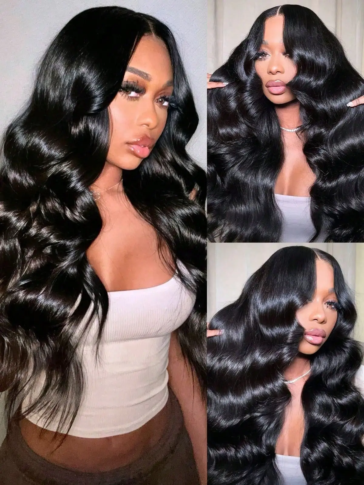 Body Wave 13x4 Lace Front Wigs Synthetic Hair Lace Front WigsPre Plucked With Baby Hair180% Density For Women HD Lace Front Wigs