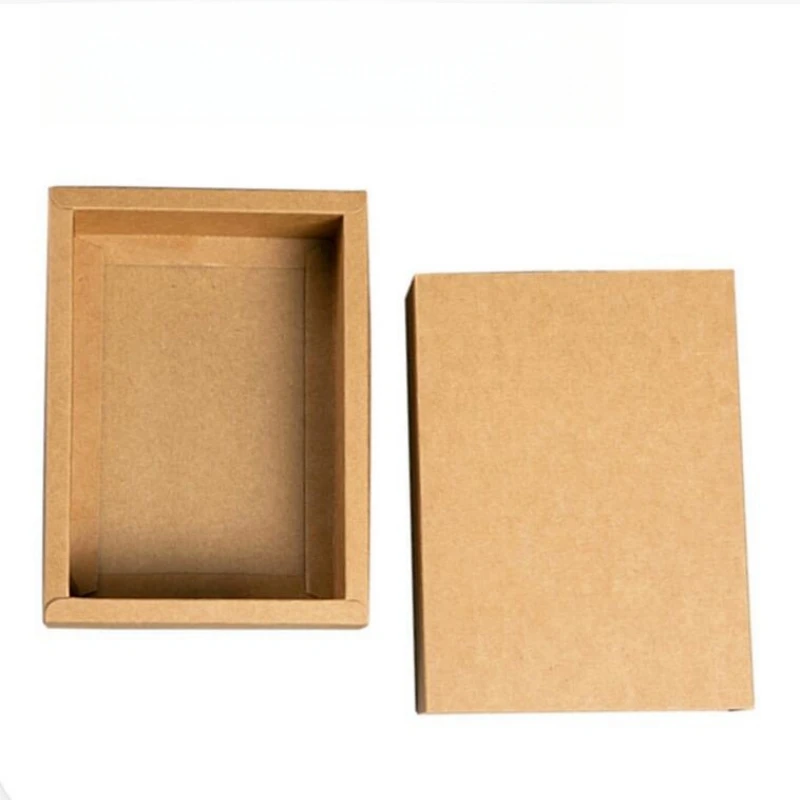 كرافت ورقة هدية التعبئة والتغليف مربع أبيض بني أسود اللون حزب كوكي كاندي كعكة صناديق انزلاق علبة التعبئة والتغليف الورق المقوى