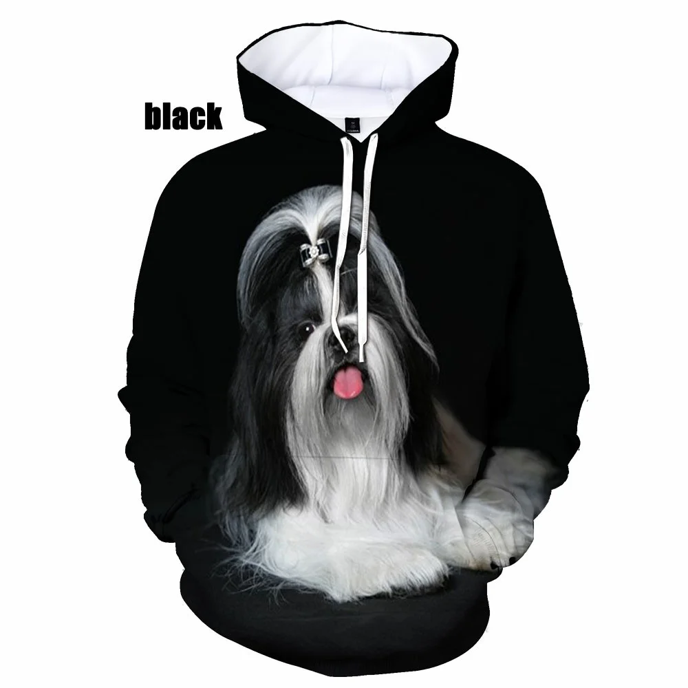 The New Cute Shih Tzu Dog 3D-printed Hoodie Men's Women's Hoodie Animal Dog Hoodie Size XS-5XL