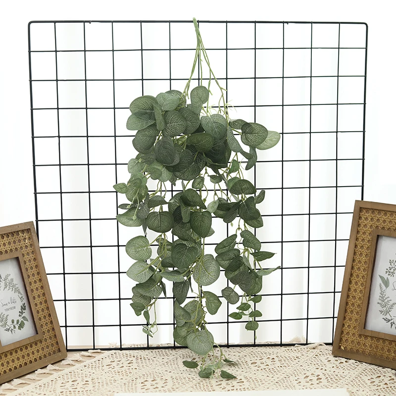 76cm Artificial Plants Hanging Eucalyptus Vine Outdoor Background Wall Rattan Home Wedding Garden Living Room Wreath Decoration