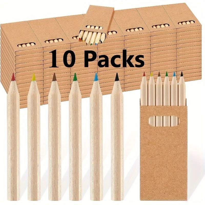 3,5'' Mini Buntstifte Großpackung 5/10 Stück Malstifte für Kinder Erwachsene Kunst Schule Klassenzimmer Geburtstag Party Geschenke – Detail 2