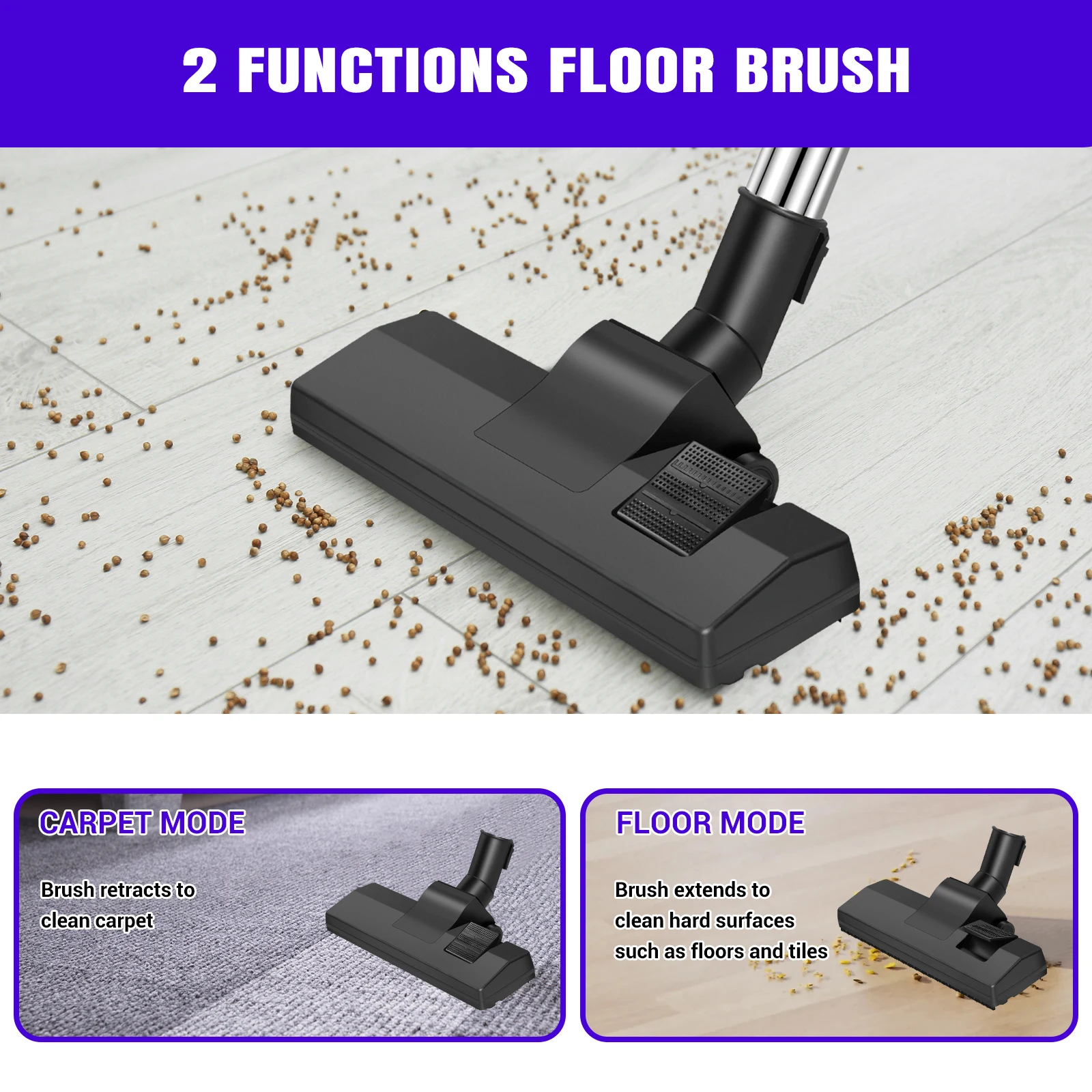 مكنسة كهربائية قوية 1.5 لتر بدون كيس للحيوانات الأليفة والسيارات فلتر HEPA ترجيع تلقائي 4 متر سلك منظف سجادة الأرضيات الصلبة للمنزل