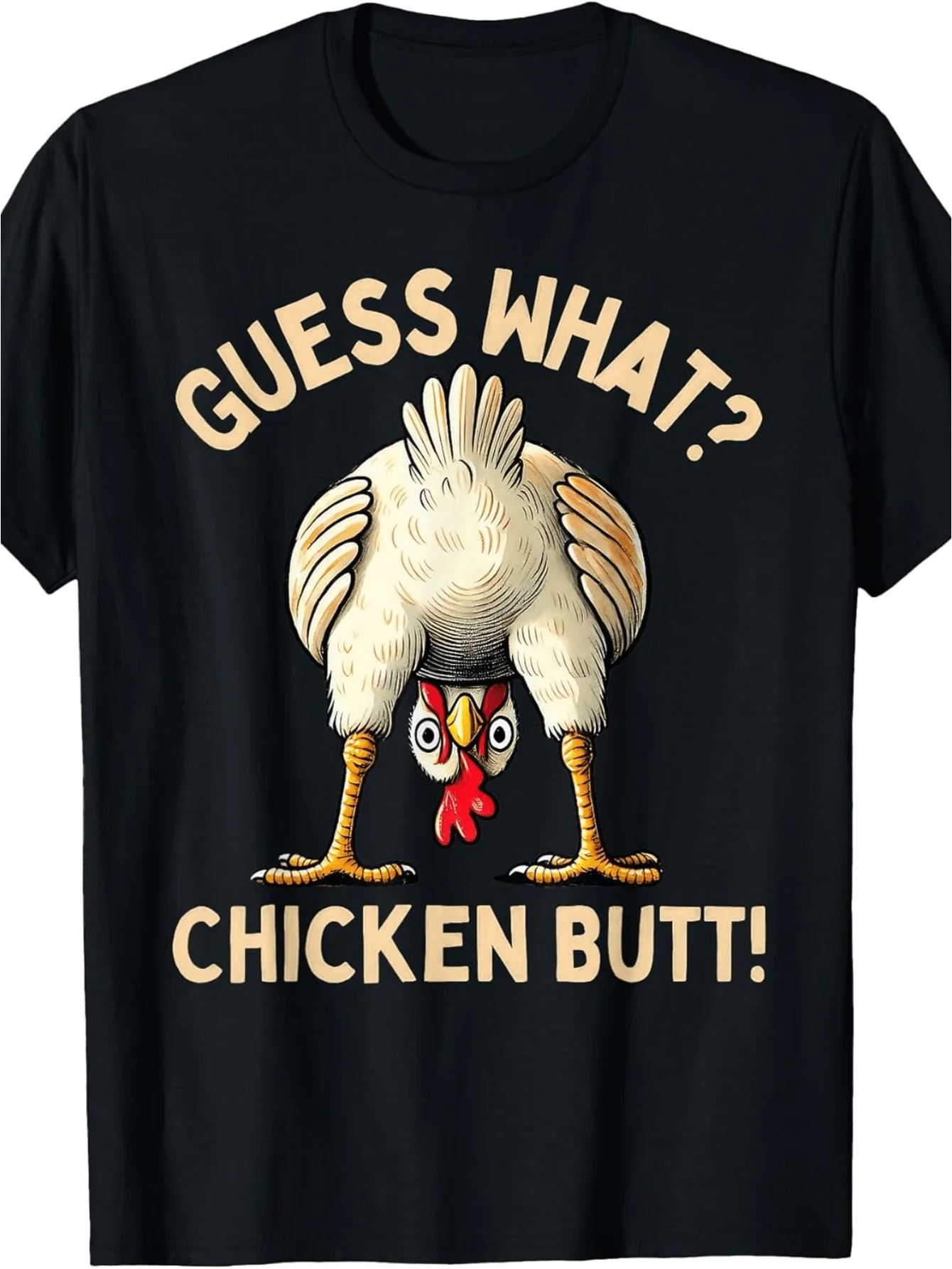 What' S The Chicken Butt Chicken Lover Funny Chicken Meme T-Shirt Unisex, 2026 Summer, Short Sleeve, Print, Solid Color, 220G, Round Neck, Regular