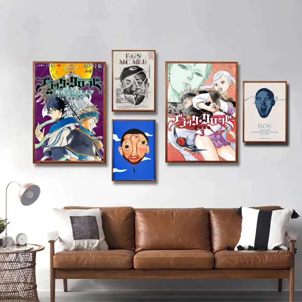M-Mac Miller Poster Waterproof Wall Art Sticker For Bar Living Room Vintage Room Decor High Quality Print Gift