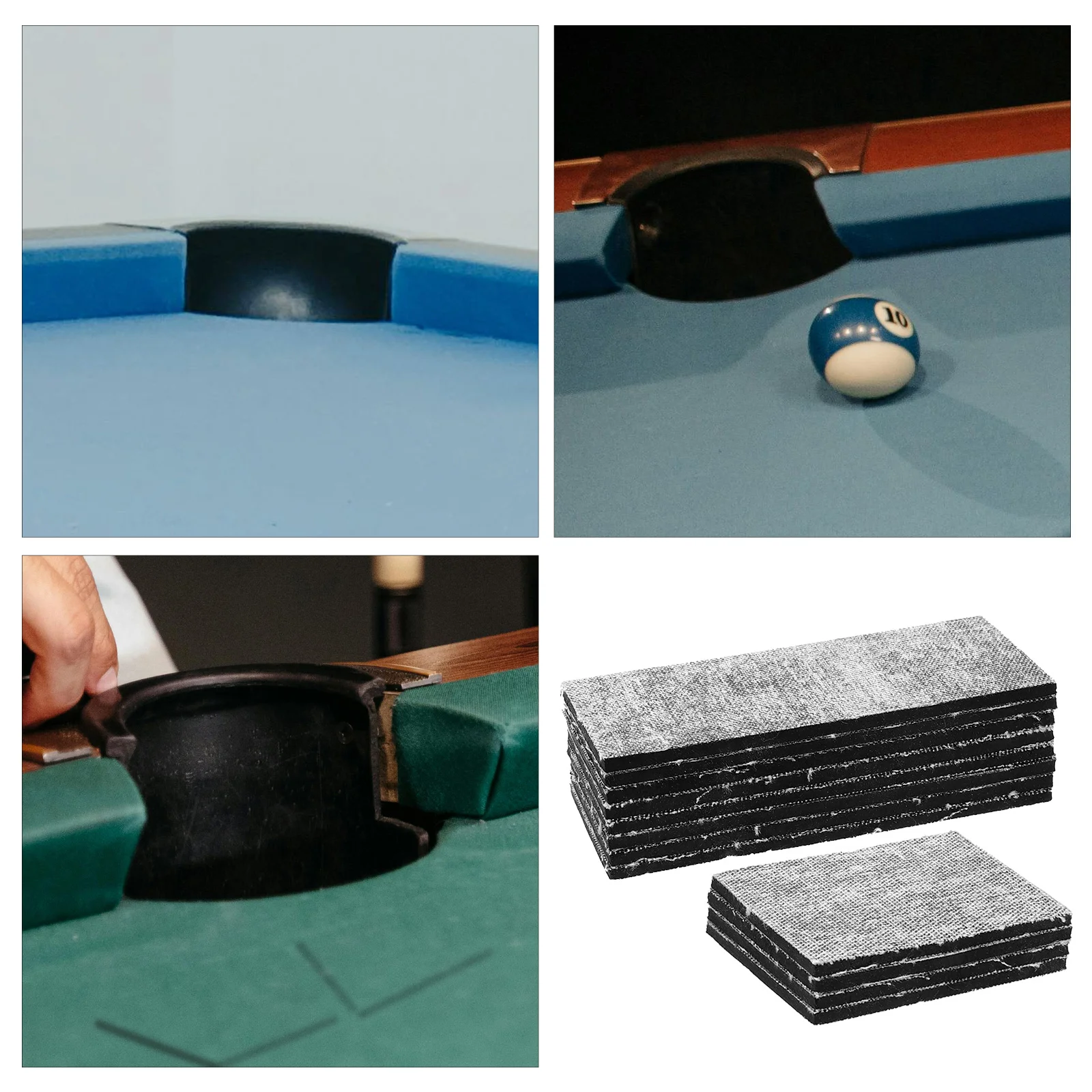 12 Pcs Pool Table Rubber Sheet Billiard Net Cushion Billiards Sturdy Pad Replacement for Ball