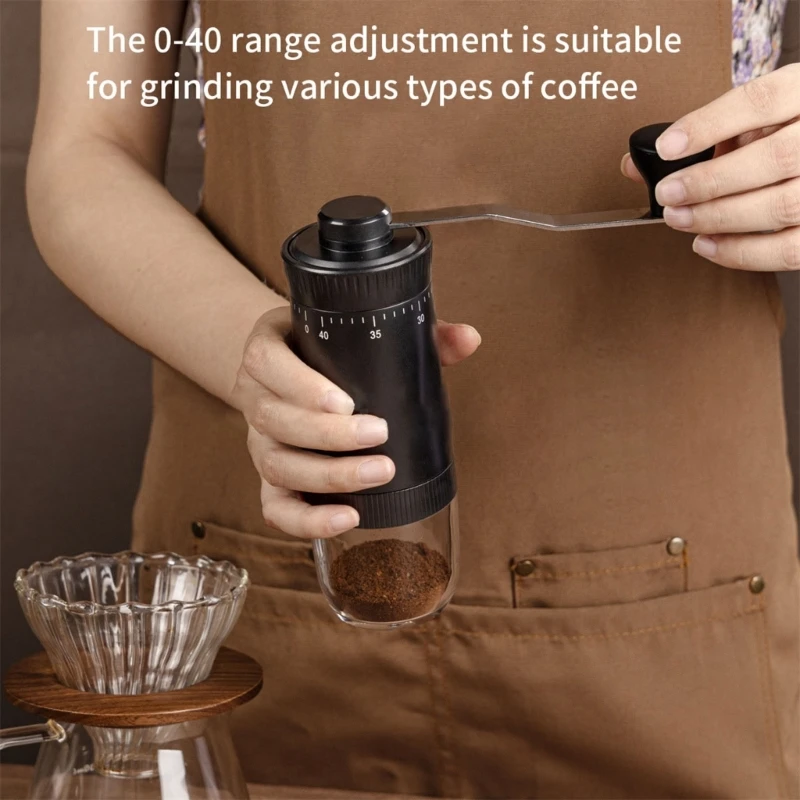 

Professional Manual Coffee Mill 40 Adjustable Coarseness Level Durable ABS Housing Nonrust Steel Mechanism For Espressos To 87HA