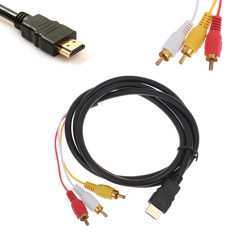 5ft HDMI na 3RCA/HDMI na AV konvertor video audio konvertor prvek adaptér lanko bovdenu pro PC TV