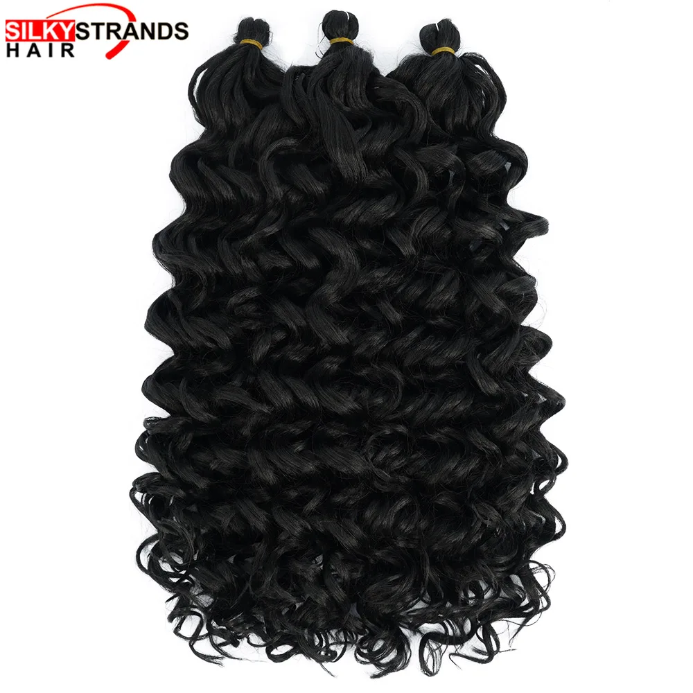 Synthetische Häkeln Zöpfe Flechten Haar Extensions Wasser Welle Haar Hawaii Afro Wellung Ombre Lockige Blonde Wasser Welle Braid Für Frauen