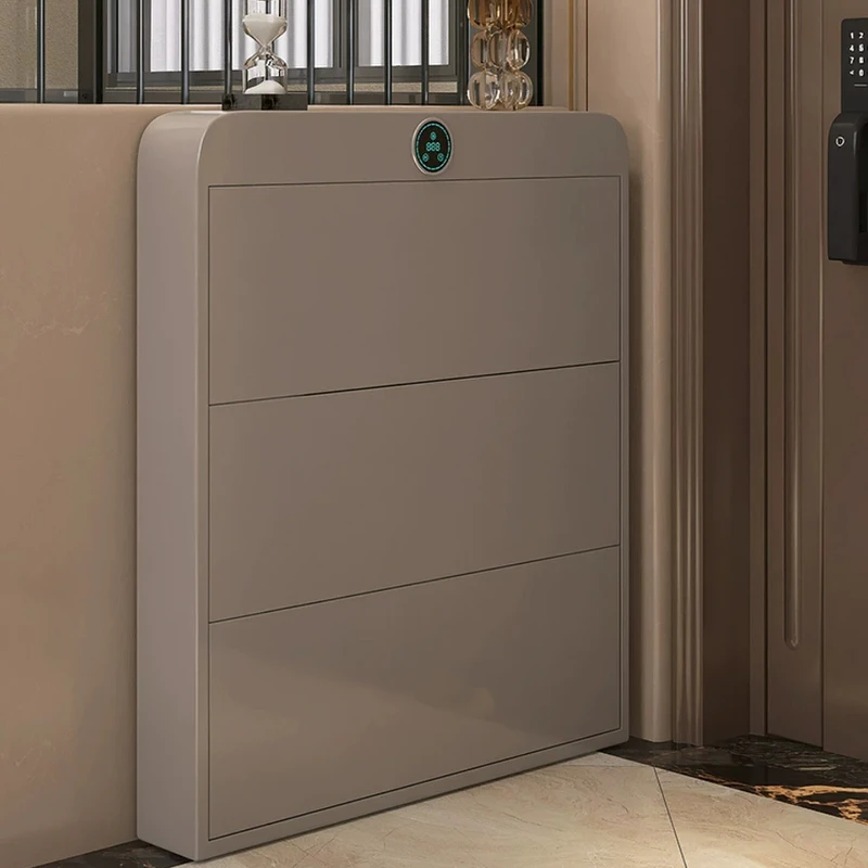 Smart Sterilizing Ultra-Thin Steel Flip-Door Entryway Shoe Cabinet 2025