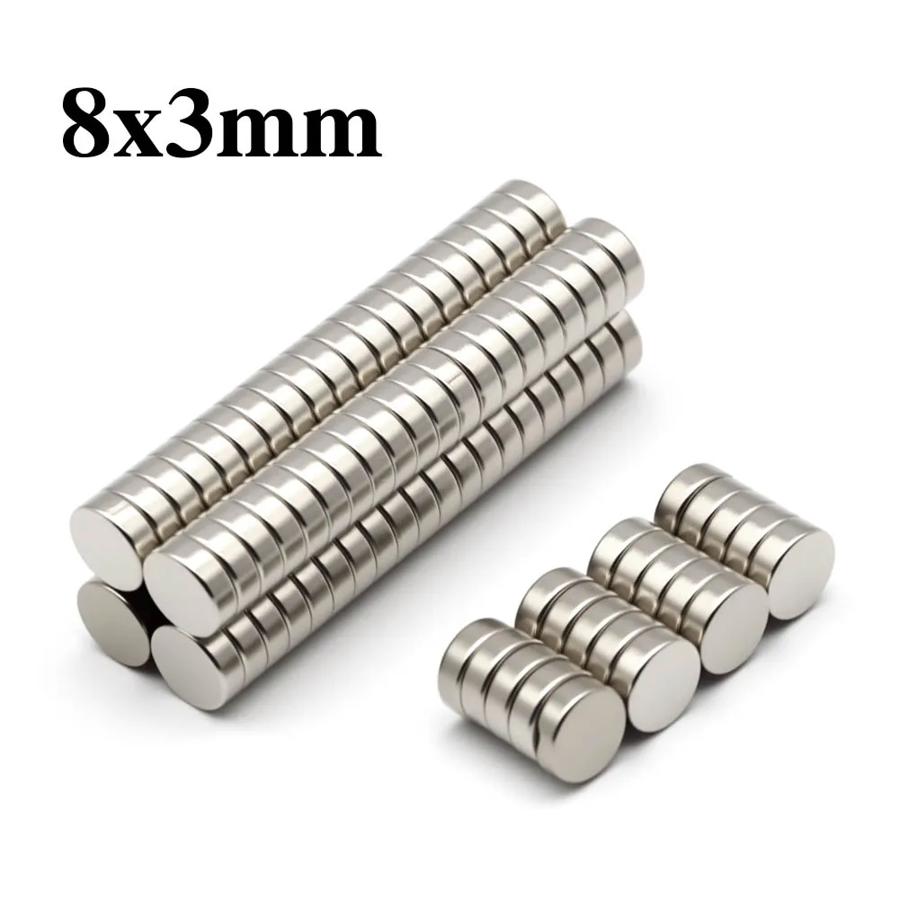 

8x3mm Super Powerful Round Magnet Neodymium Magnet NdfeB N35 Strong Permanent Magnetic imanes Refrigerator Magnet