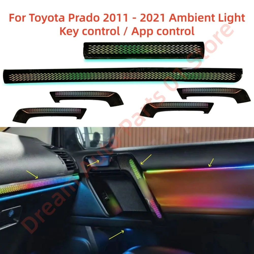 Car accessories For Toyota Prado 2011 - 2021 Ambient Light for Car Interior Illumination - Original Vehicle 1:1 Mold App control
