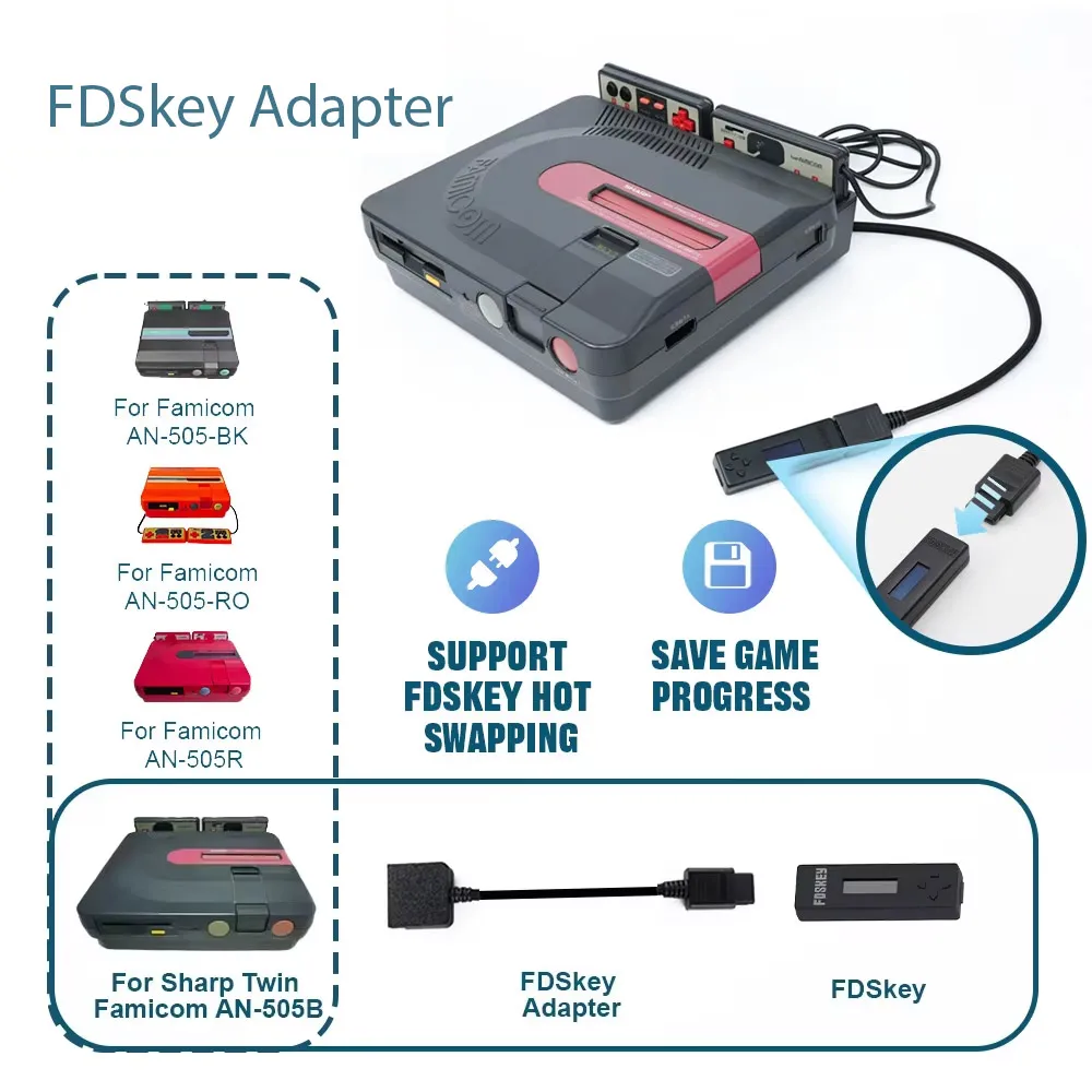 Эмулятор диска FDSKey для семейного компьютера, SD-карта Famicom, дисковая система, эмулятор привода для консоли Nintendo AV Famicom