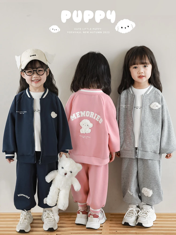 

Girls' Baseball Coat Spring Autumn Korean Fashionable Cute Children's Versatile Jacket