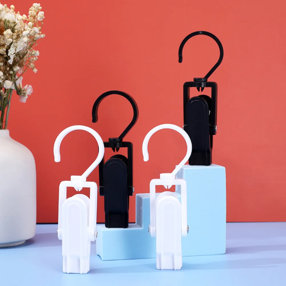 Adjustable Plastic Utility Clips 360 Swivel Hanger Multifunctional Tool For Indoor Drying Hat Sock Tie Curtain Laundry