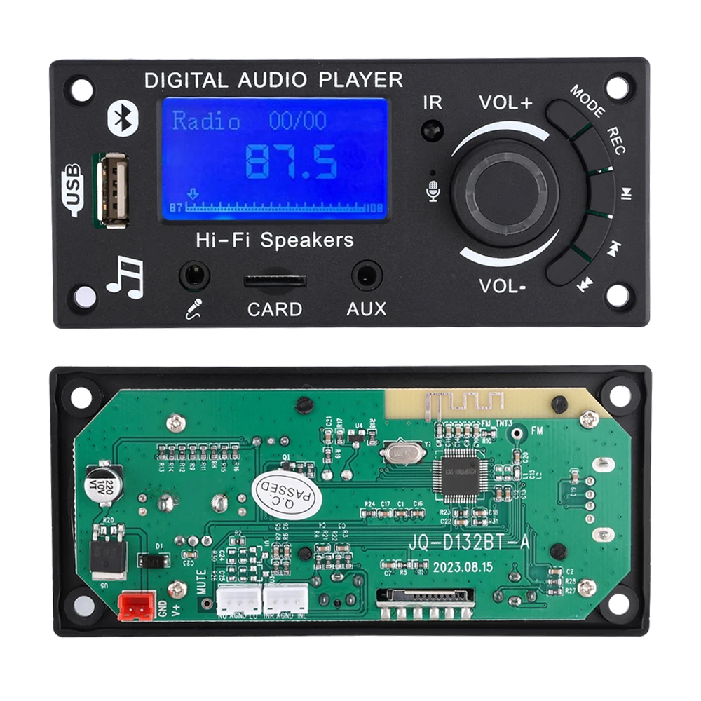 Wyświetlacz LCD płyta dekodująca Mp3 moduł Bluetooth APE FLAC dekoder WAV WMA obsługuje nagrywanie tekstów radiowych