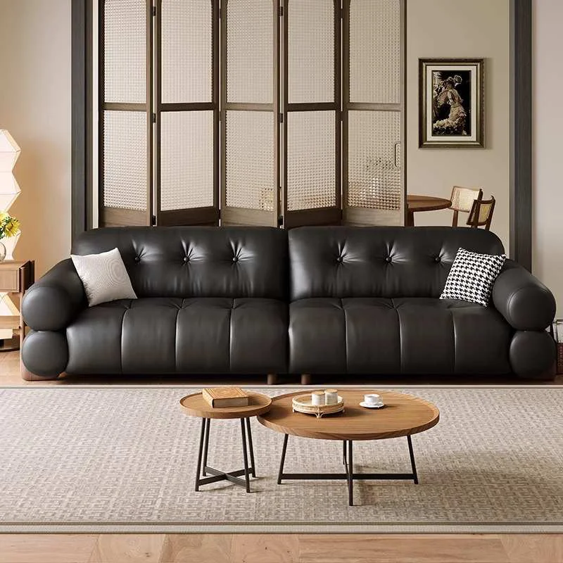 #Luxury Sectional Sofa Bed Set - Modern Cloud Design with Wood Frame & Leather/Fabric Options, Sponge Filling for Home/Office