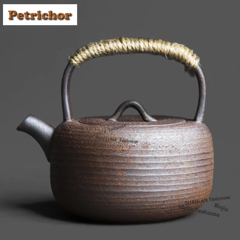 

Чайник для заваривания чая из минеральной глины 220 мл с ручкой, в старинном стиле, с отверстием для шарика, для кафе и рукоделия