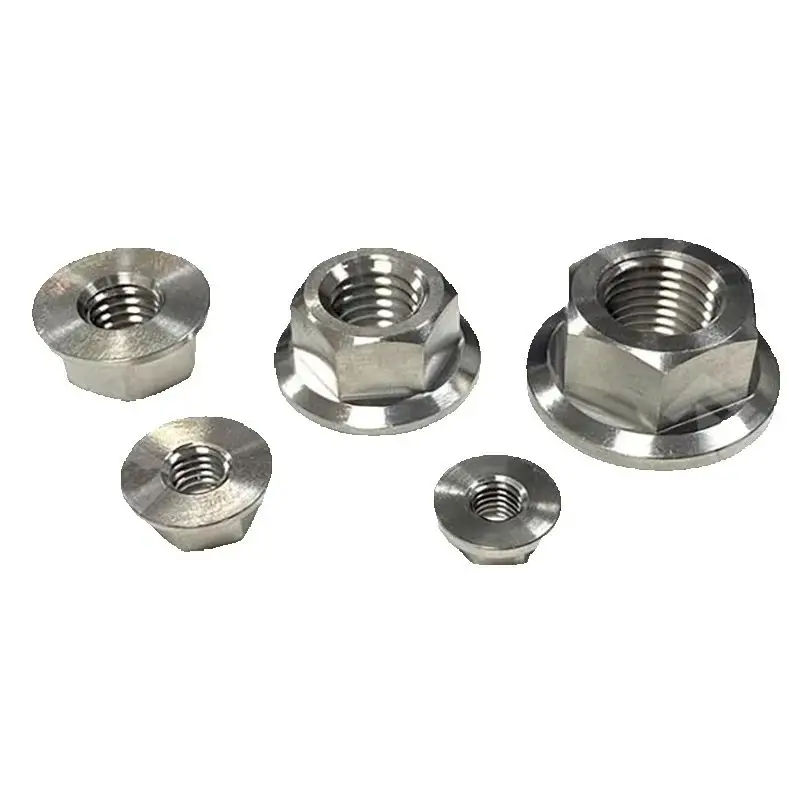 Titanium Flange Nuts 6Al-4V DIN6923 Grade 5 Hex M5 M6 M7 M8 M10 M12 M14 M16 M18 M20