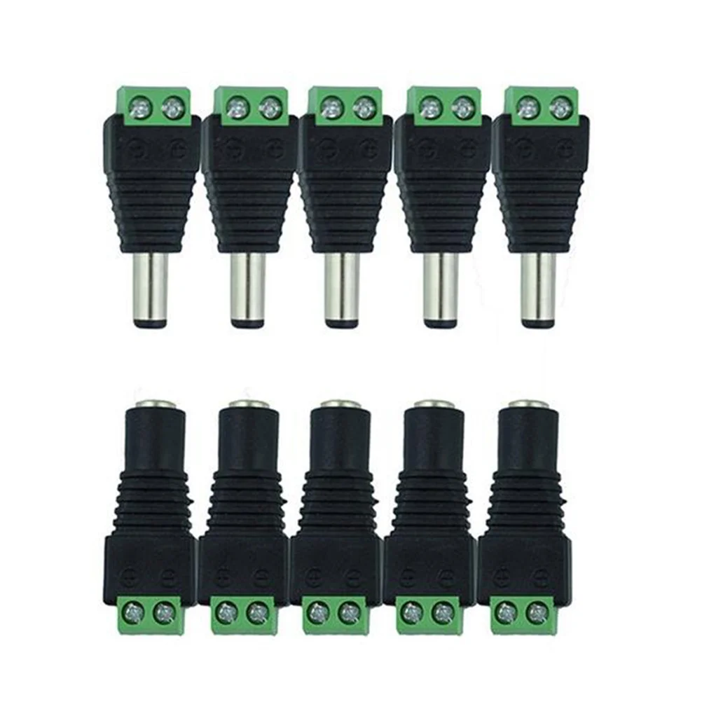 

5Pcs 12V Connector Plug Jack for LED Strip and Cctv Accessories Reliable Connection No Splicing Screw Terminal Power Adapter