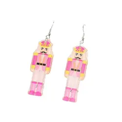 1Pair Christmas Drop Earring Acrylic  Cute King Fashion Jewelry For Woman Girl Holiday Birthday Gift