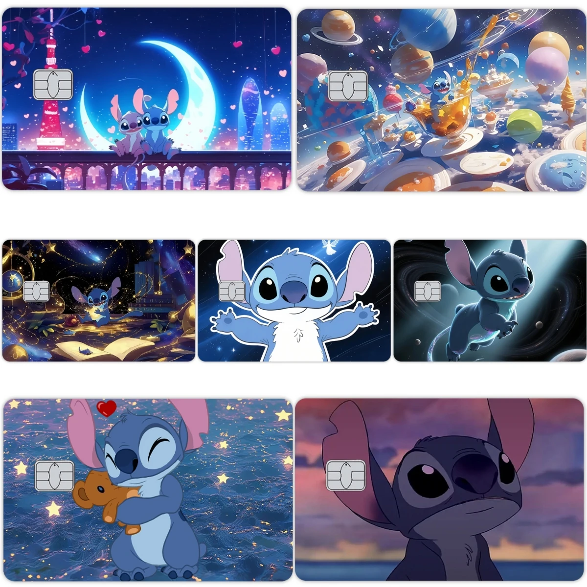 

Kawaii Stitch дебетовые наклейки для кредитных карт, милые аниме, ПВХ, матовая мультяшная пленка, наклейка на кожу, лента, водостойкий защитный декор, подарки