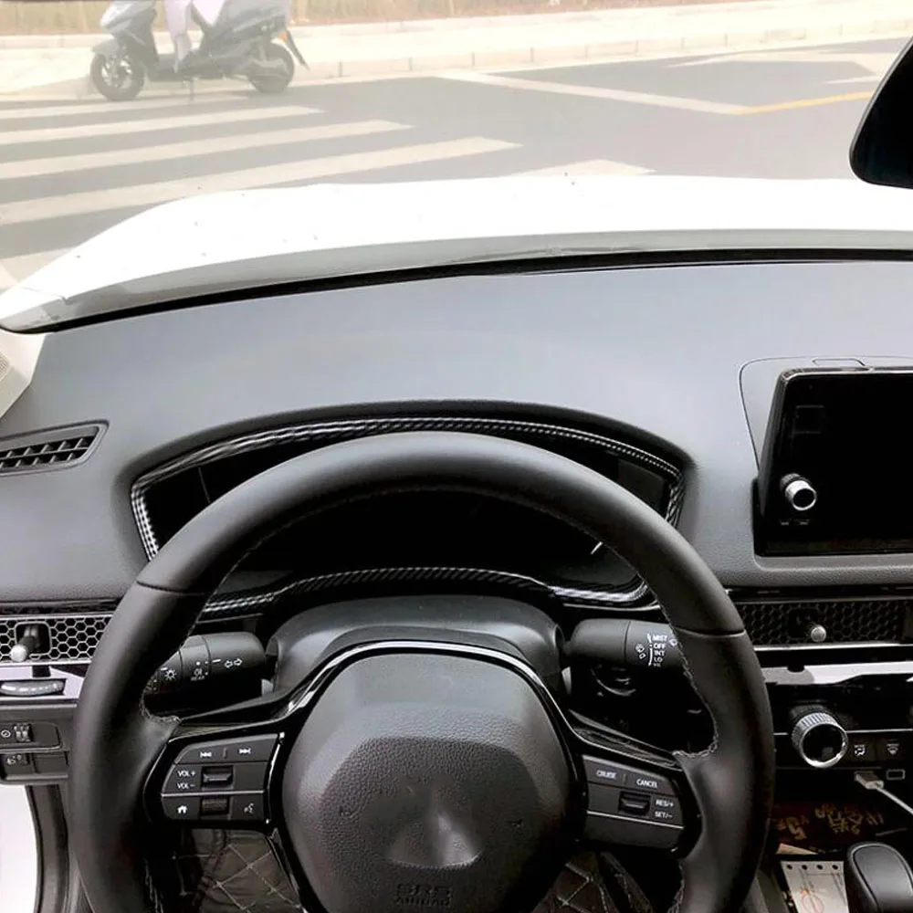 لهوندا سيفيك 11th Gen 2022 2023 2024 غطاء لوحة العدادات لوحة القيادة إطار الكسوة ABS البلاستيك اكسسوارات السيارات الديكور 1 قطعة #3