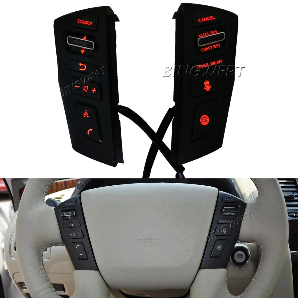 2-kolorowy przycisk tempomatu Bluetooth do Nissana PATROL Y62 2012-2018 Wielofunkcyjny przełącznik na kierownicy