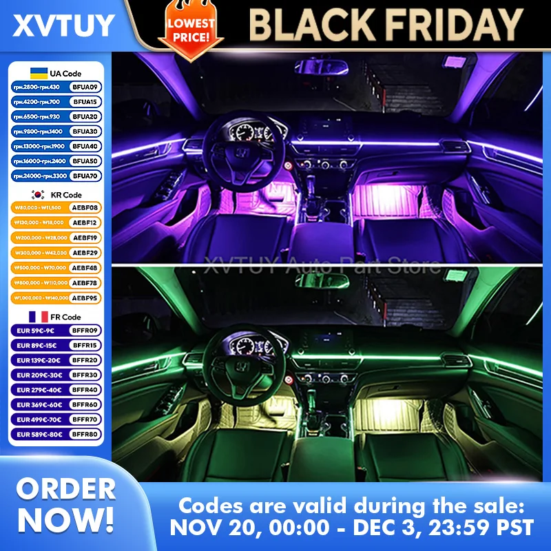 

Автомобильный пикап, светодиодная лента 18 в 1, управление через приложение, звуковая активация, ритм-светильник, сканирование, RGB, окружающая лампа, украшение интерьера, круто