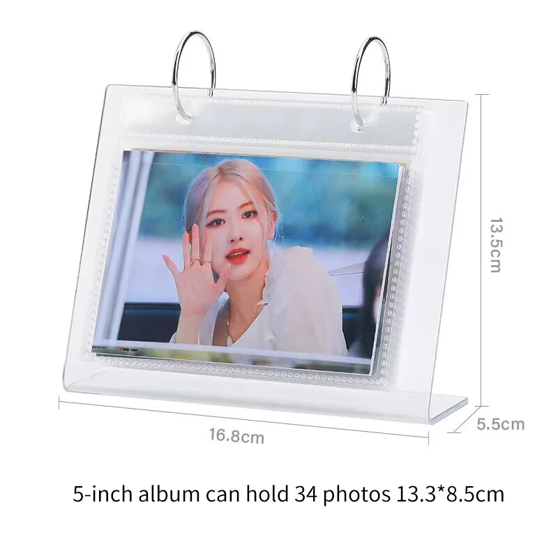 Ins Flip Photo Frame Acrylic Desktop Standing Mini Calendar Polaroid Album 3 Inch 4 Inch 5 Inch 68 Frame Photo Display Stand