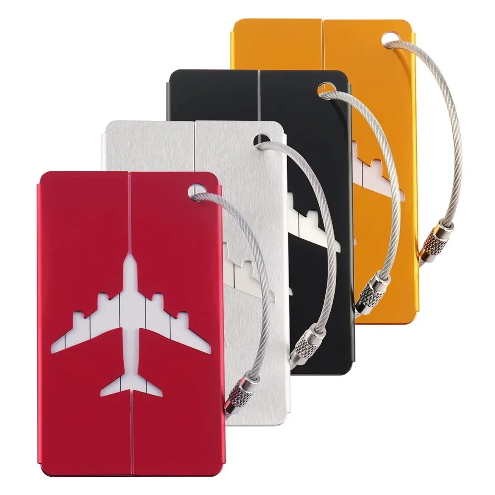 Aluminum Alloy Luggage Tag Boarding Metal Luggage Tag Aircraft Check-In Elevator Tag External Travel Identification Card Holder