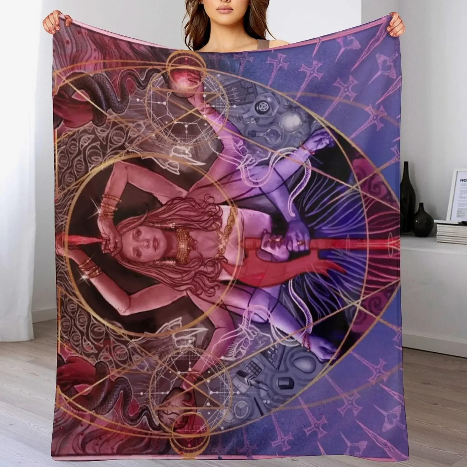 Queen of Slayers Throw Blanket Stylish Couch Blanket for Home Living Room
