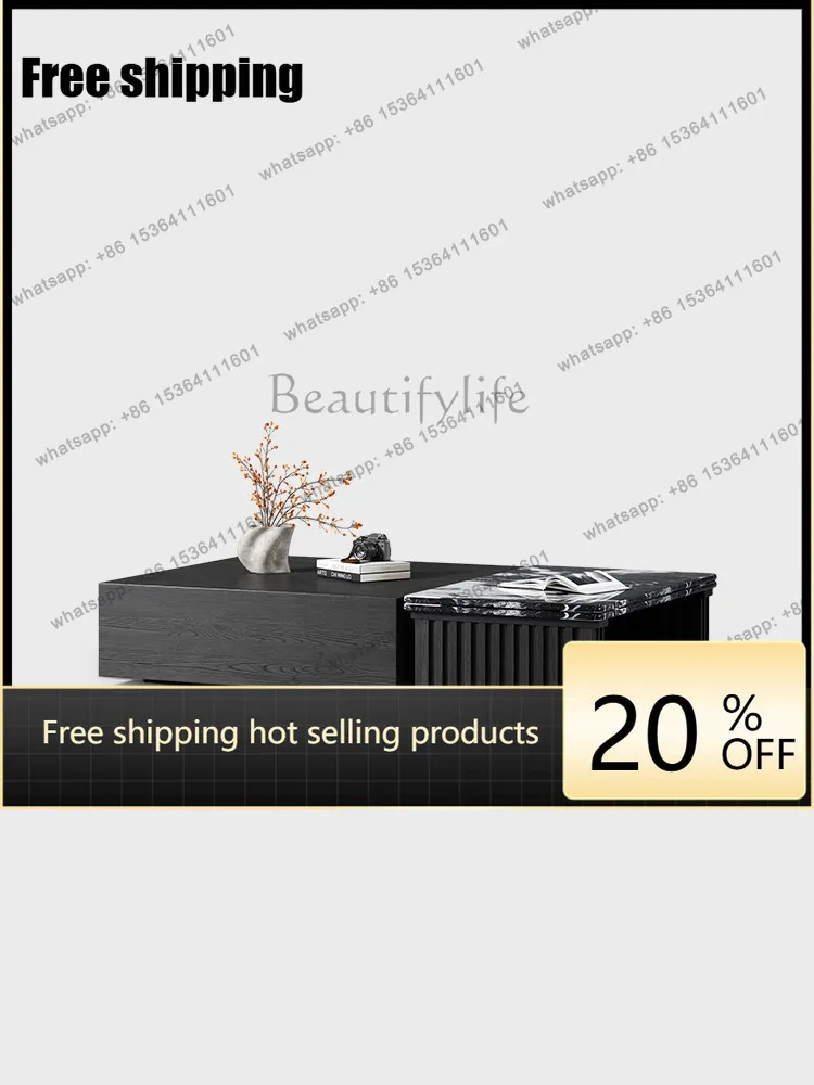 Factory Direct Sales Italian Minimalist Luxury Stone Coffee Table New Light Luxury Advanced Rectangle