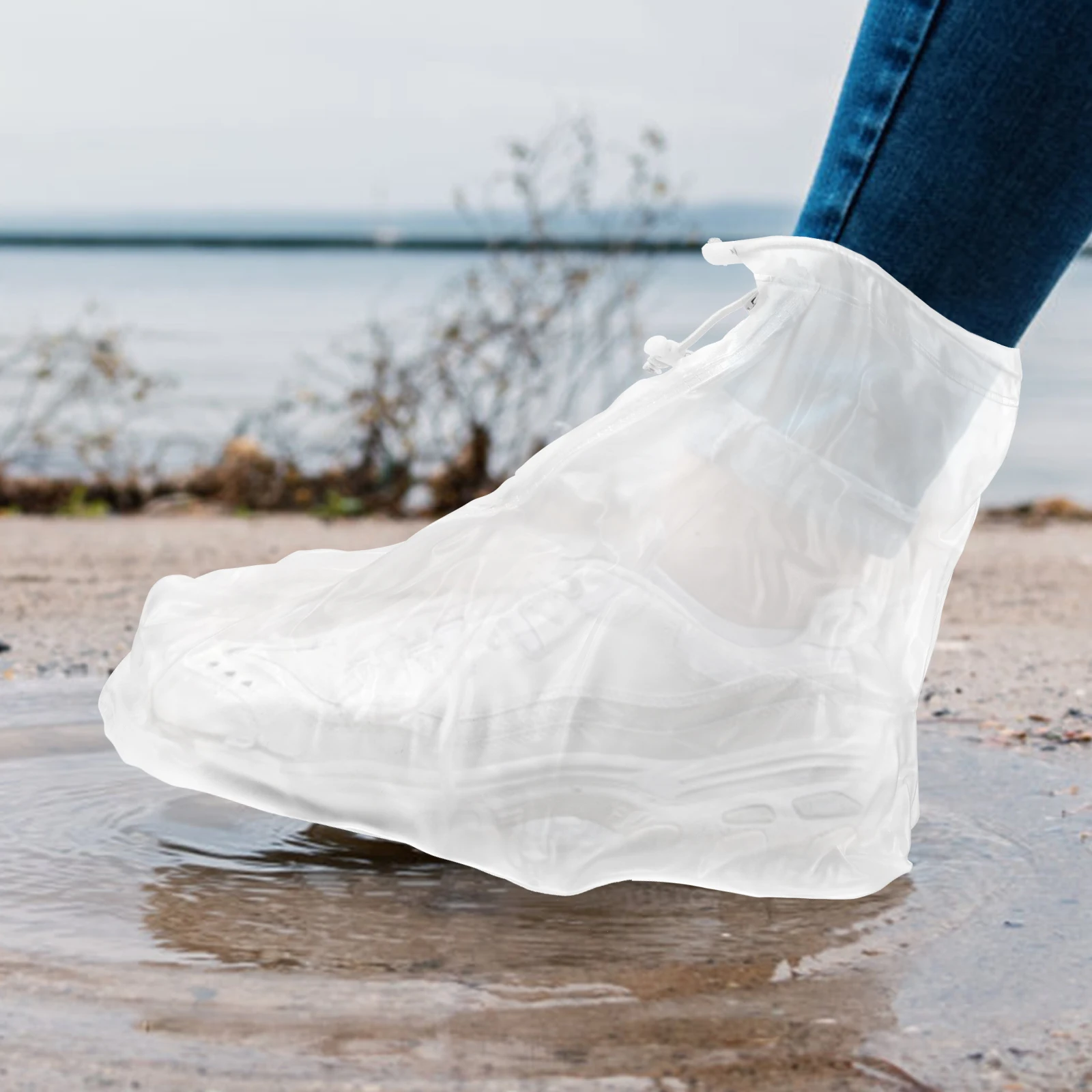 

2pcs Rain Boots Covers Shoes Protector Waterproof Non Slip Reusable Cycling Boot Protector For Sports Hiking Shoe Covers Mud