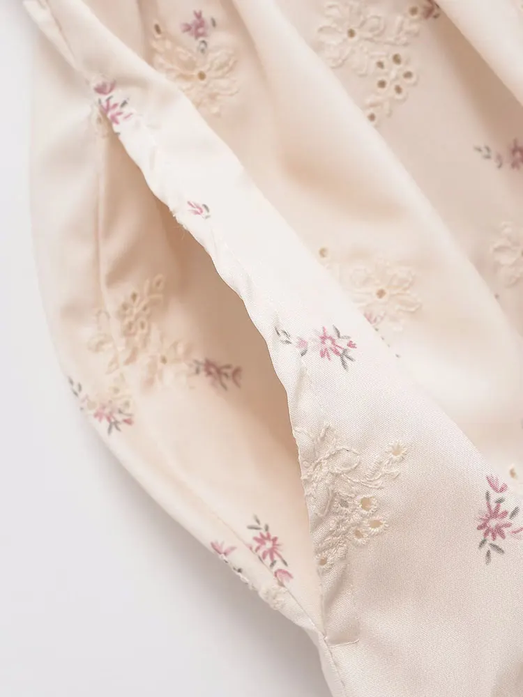 2025 Summer Sexy Chic Embroidery Women Dress Solid Cami Sleeveless Zipper Ruffles Short Dress Fashion Dress