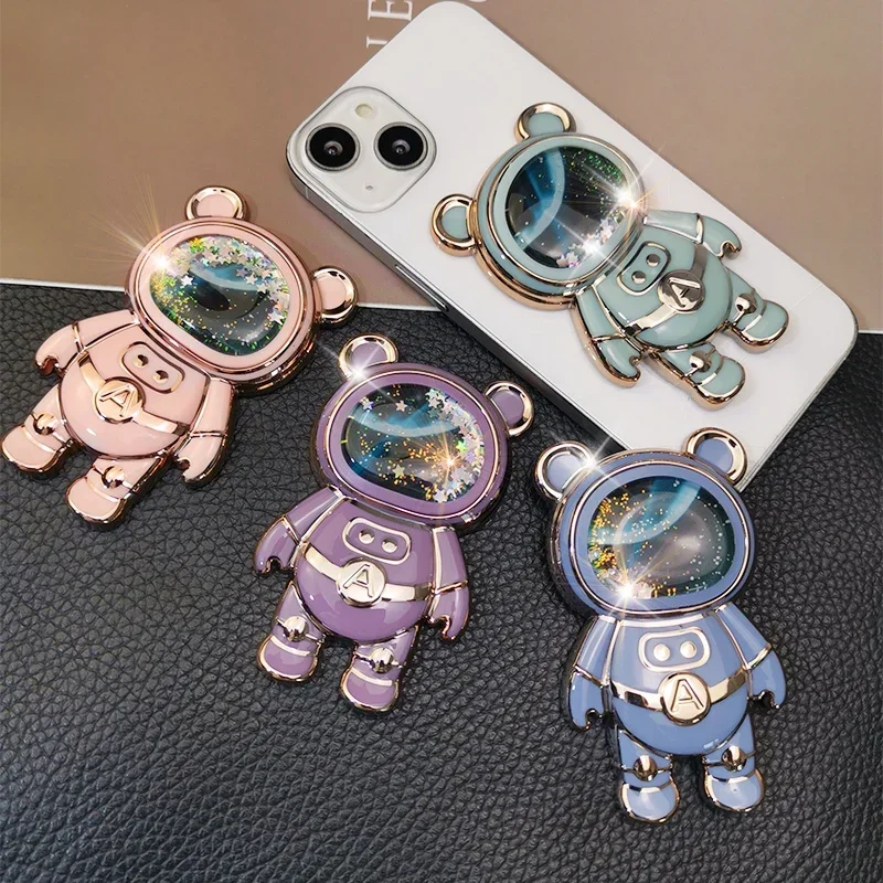 

Universal Phone Stand Holder Quicksand Star Space Astronaut Invisible Push Pull Telescopic Holder Desktop Mobile Phone Holder