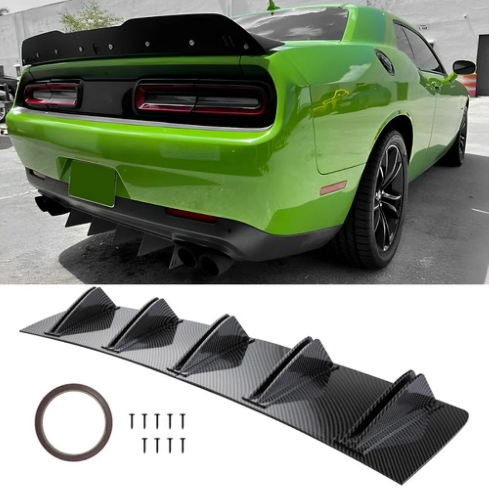 

Задний бампер, спойлер, диффузор, сплиттер, плавники акулы для Dodge Challenger SRT8