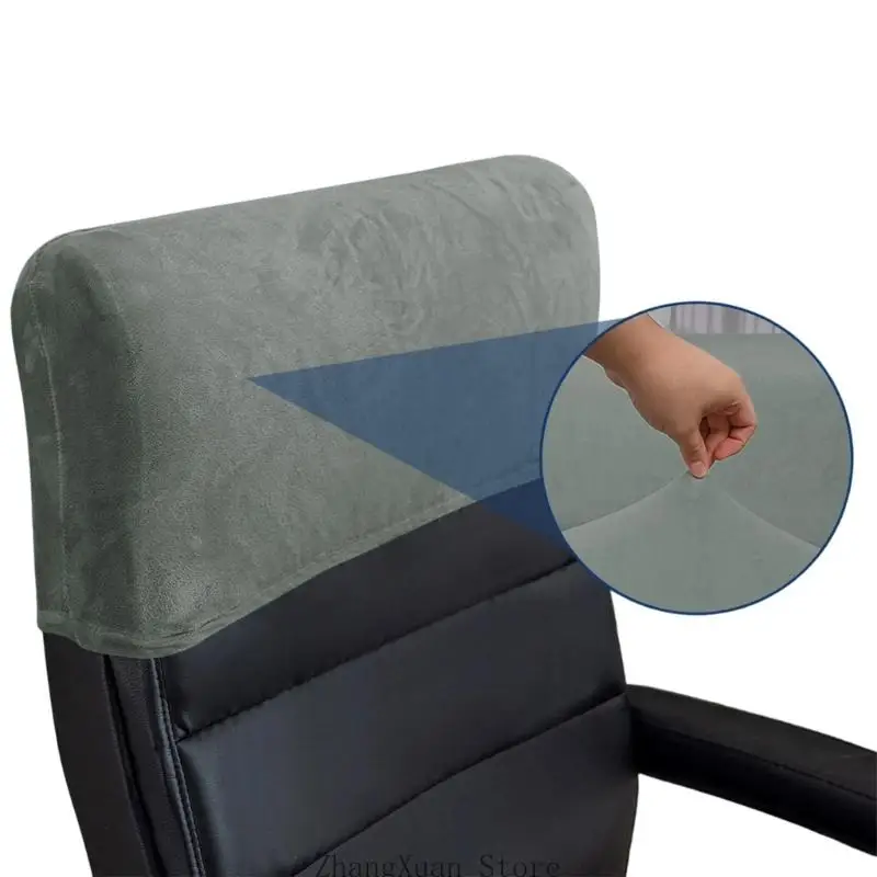 Stretch Chair Headrest Sleeve Cover, Plush Rectangular Wrap for Office and Home High Back Computer Chair, Furniture, Recliner