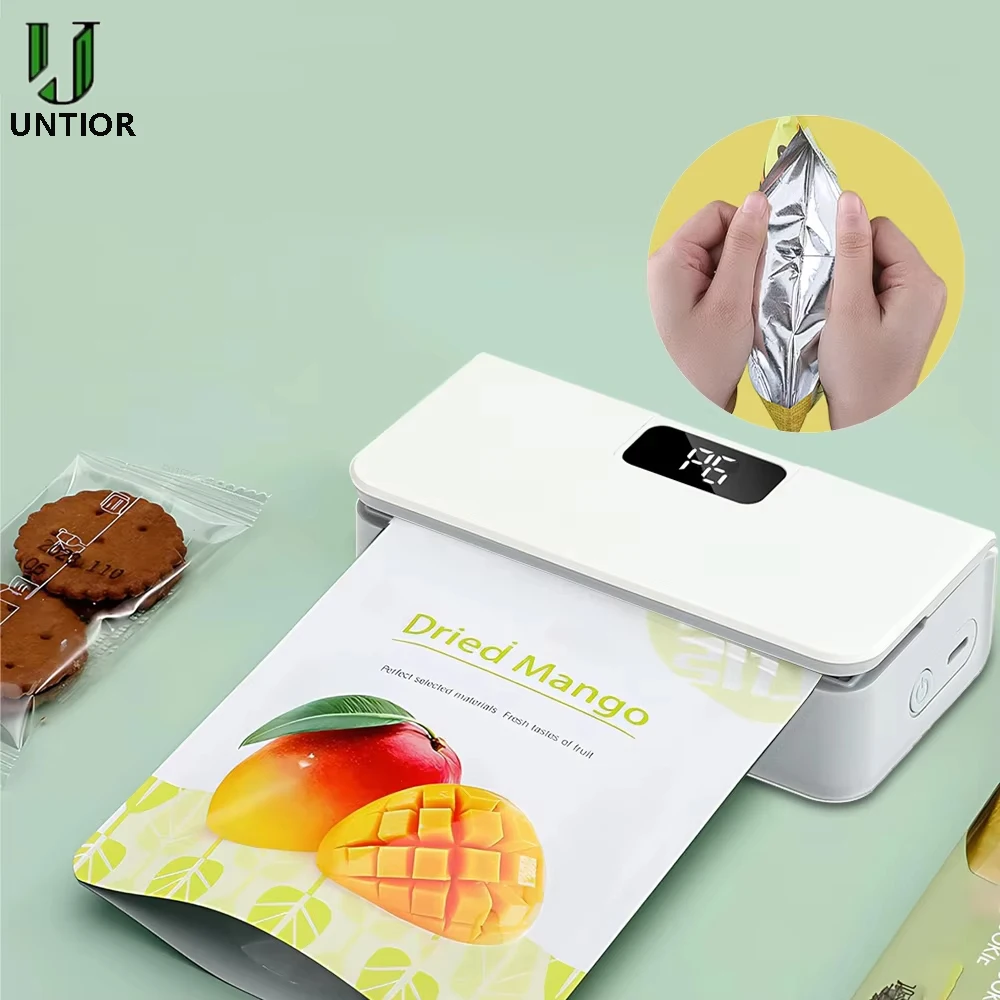 

UNTIOR Mini Heat Bag Sealing Machine Portable USB Rechargeable Plastic Food Packaging Bag Sealer for Travel Kitchen Sealer