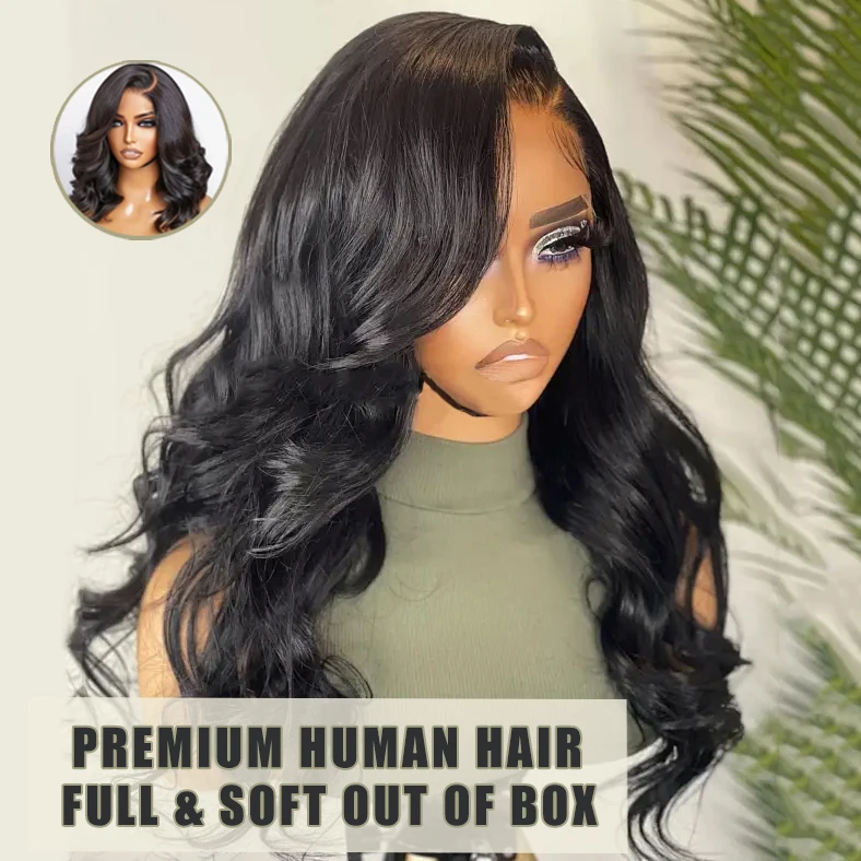 

Парик из натуральных волос с 200% плотностью, 13x4, с эффектом Body Wave, с прозрачным HD-кружевом 13x4, предварительно выщипанный, с детским волосом, для чернокожих женщин