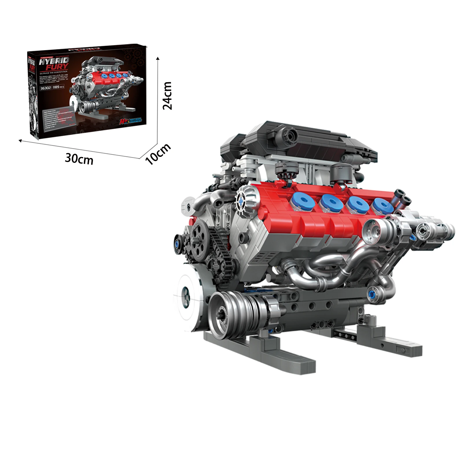 

MOC 1189PCS Supercar V8 Engine Champion Car Simulation Model Educational Mechanical Building Blocks for Kids Adults Gifts