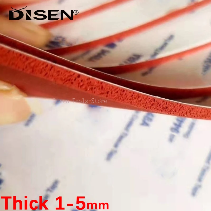 Self-adhesive Silicone Sponge Plate Thick 1/2/3/5mm Red Silica Gel Foam Sheet Board Heat Resistant