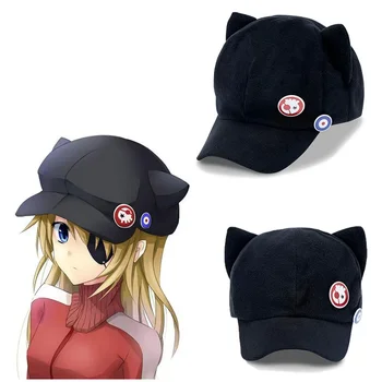 Shikinami Asuka Rangure Soryu sombrero con orejas de gato gorra de pico gorra de béisbol de dibujos animados Anime Cosplay disfraces accesorios regalos